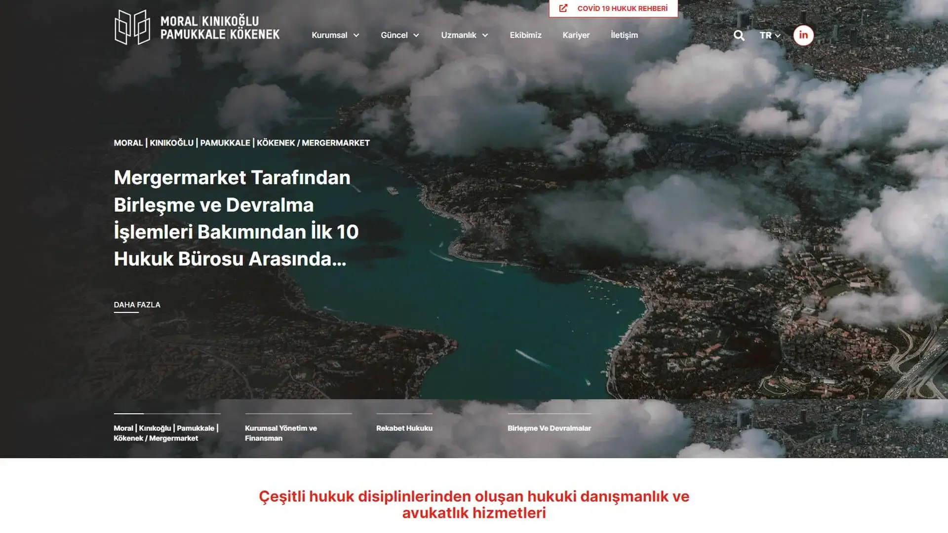 Moral Hukuk Bürosu web sitesi anasayfa arayüz tasarımı 