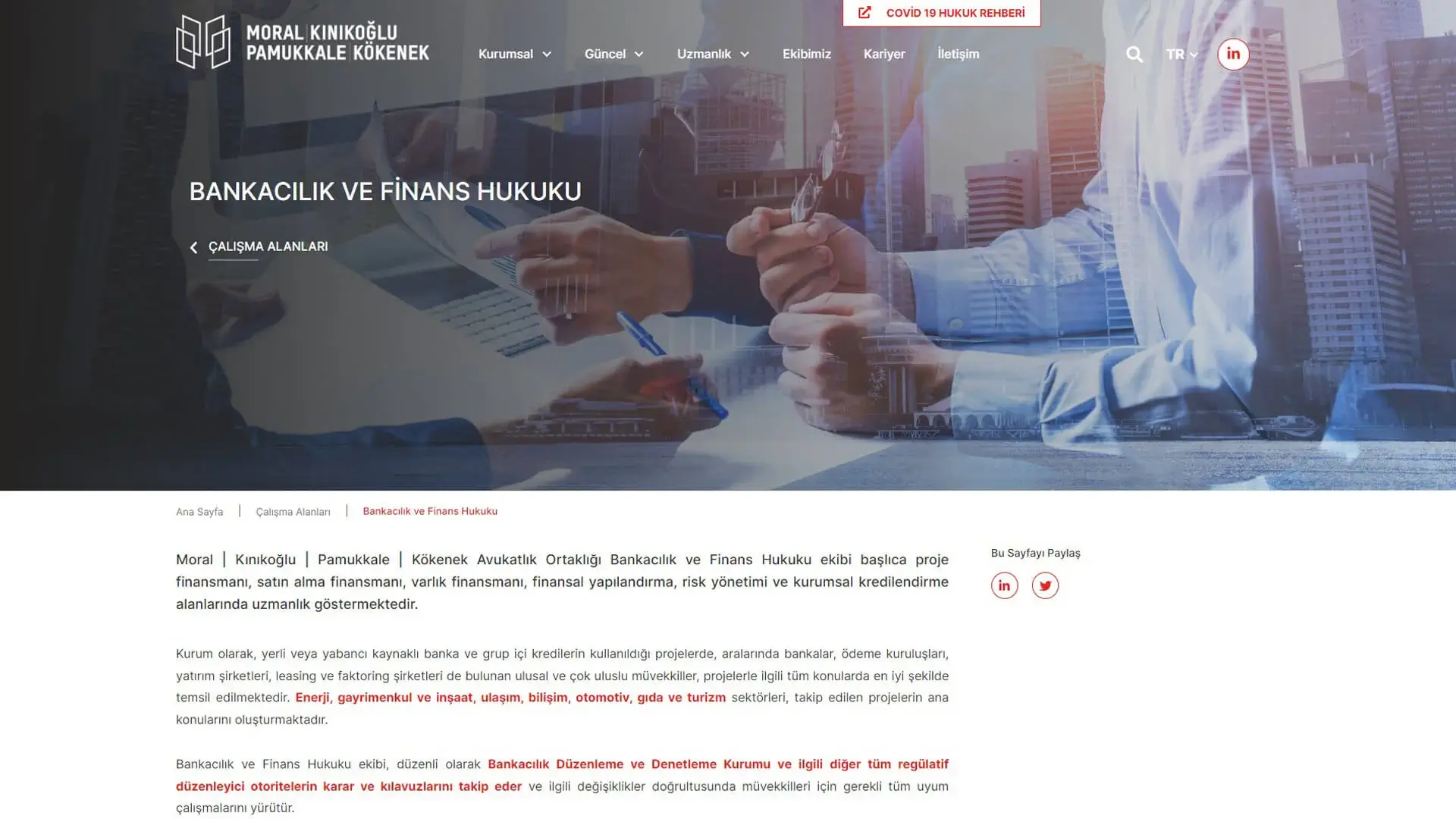 Web sitesi çalışma alanları sayfası tasarımı