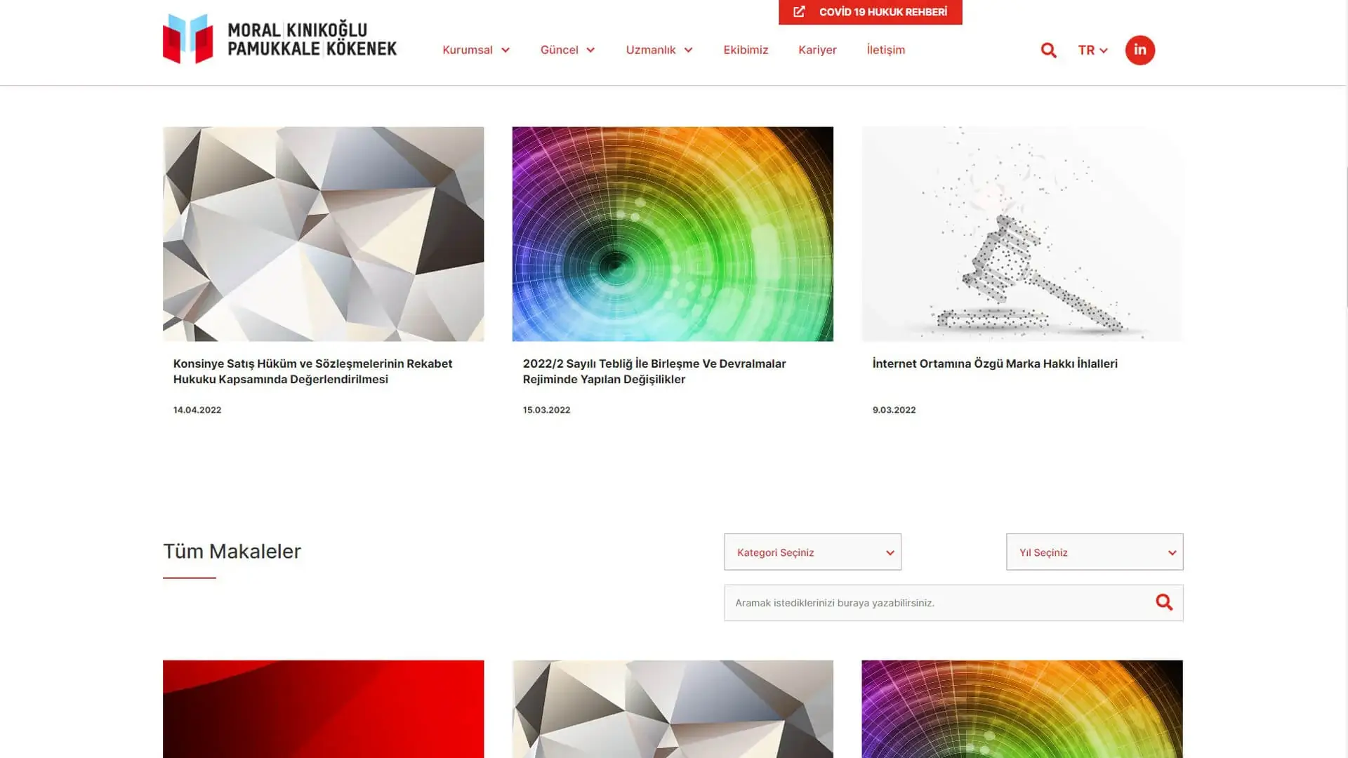 web sitesi makaleler modülü tasarımı