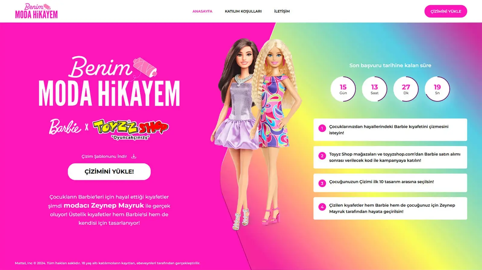 Barbie ile Moda Hikayem Mikro Site Anasafya Tasarımı