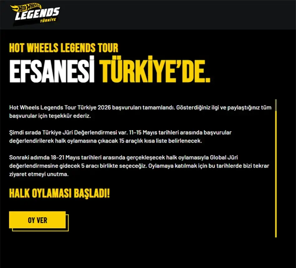 Hot Wheels Legends Türkiye 2026 Yenilenen Arayüz Tasarımı ve Mobil Uyumlu Mock-up