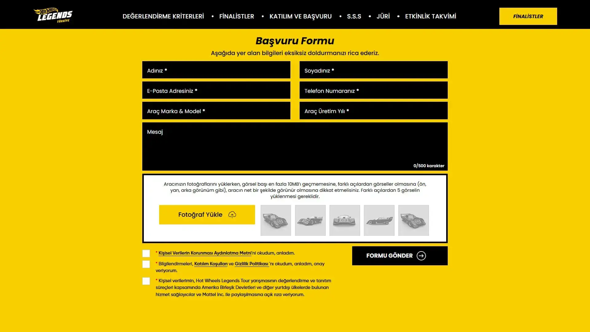 Web Sitesi Yarışma Başvuru Modülü