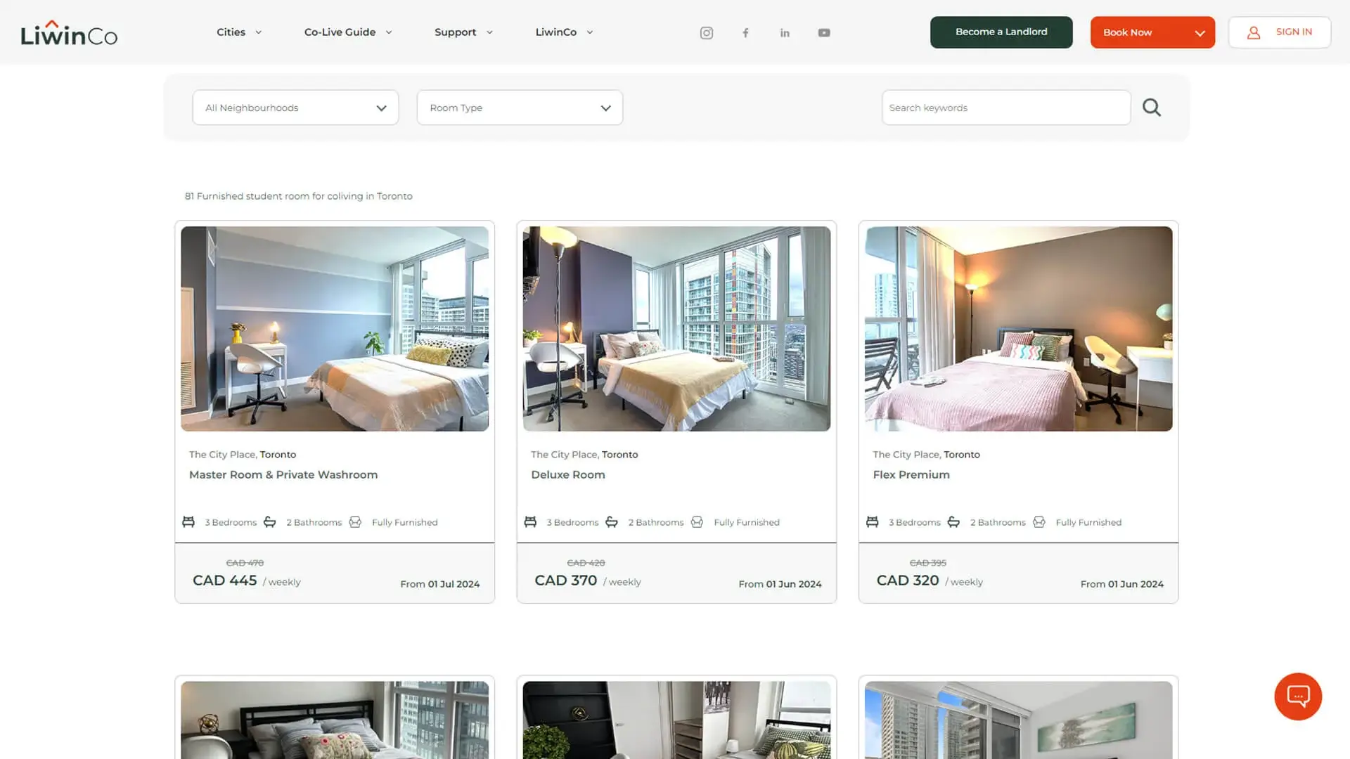 Oda listeleme sayfası arayüz tasarımı