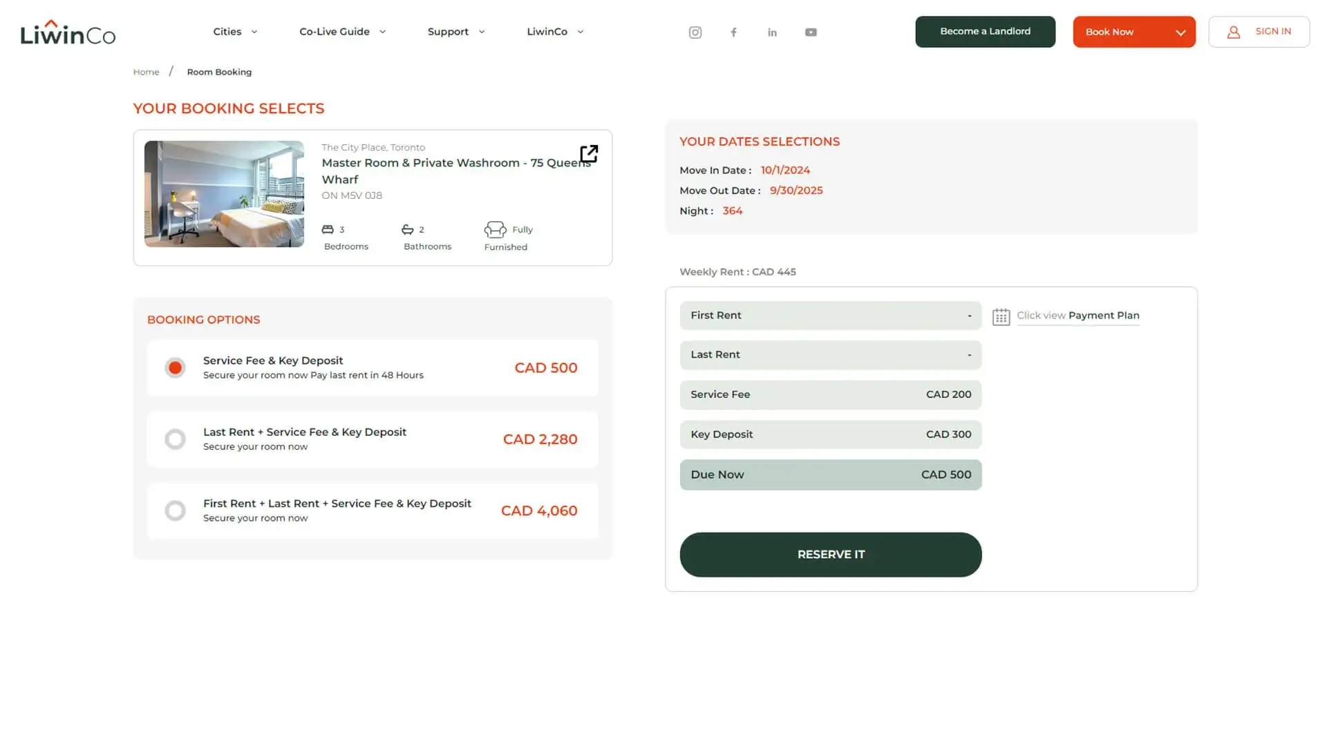 Oda Rezervasyon özet sayfası tasarım