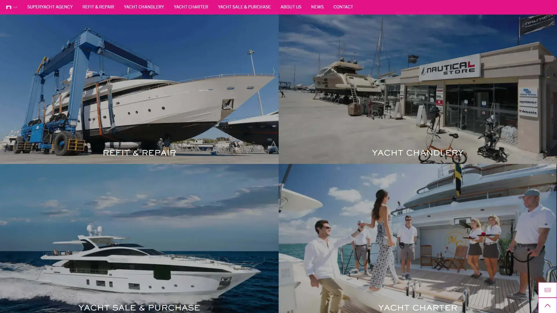 Nautica Web Sitesi Geliştirme Hizmetler Sayfası Arayüz