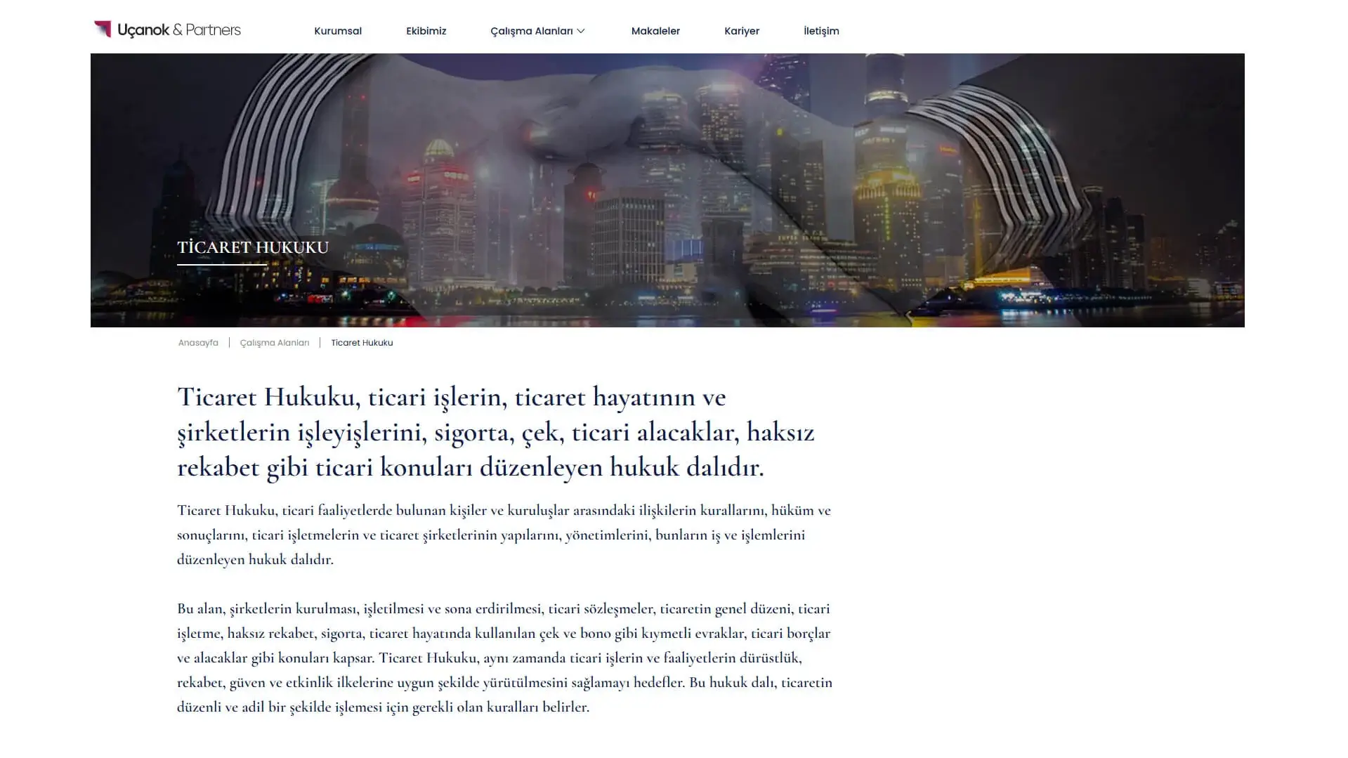Hukuk Bürosu Web Tasarım Çalışma Alanı Detay Sayfası Tasarımı