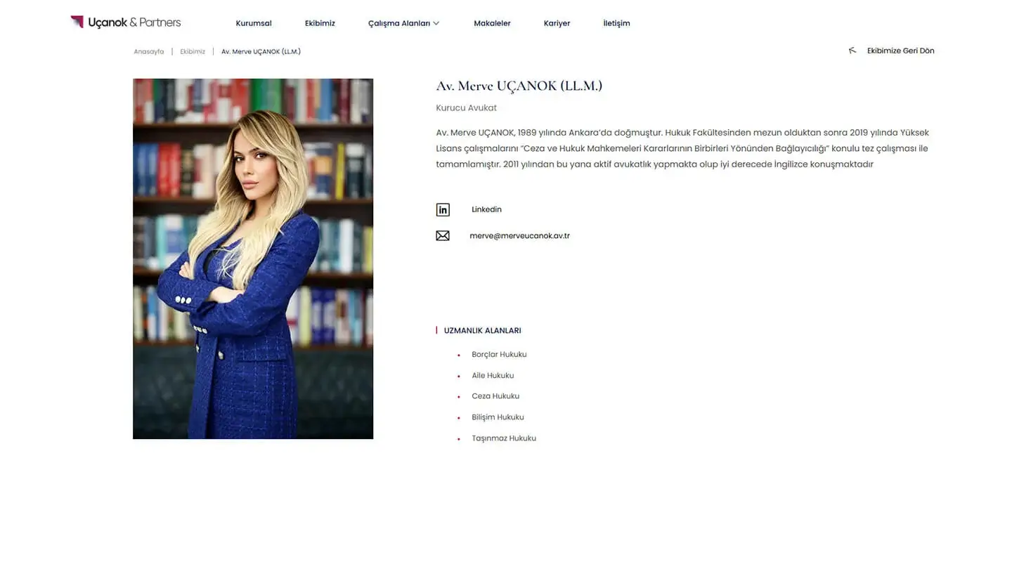 Hukuk Bürosu Web Tasarım Ekip Üyesi Sayfas Tasarımı